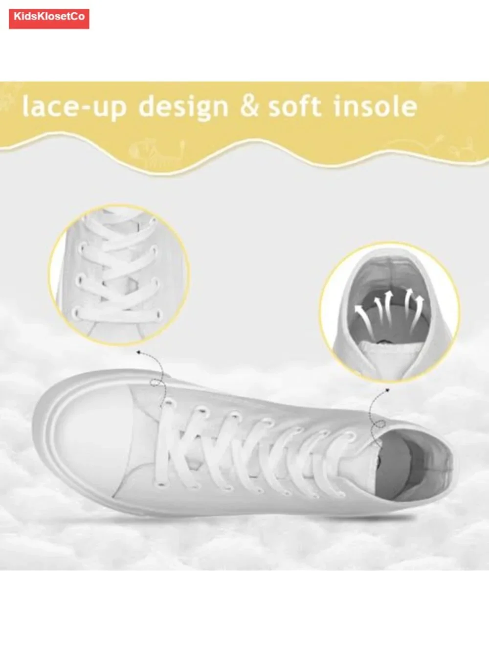 Toddler Canvas Sneakers Boys Girls Adjustable Strap Lace Up Lightweight